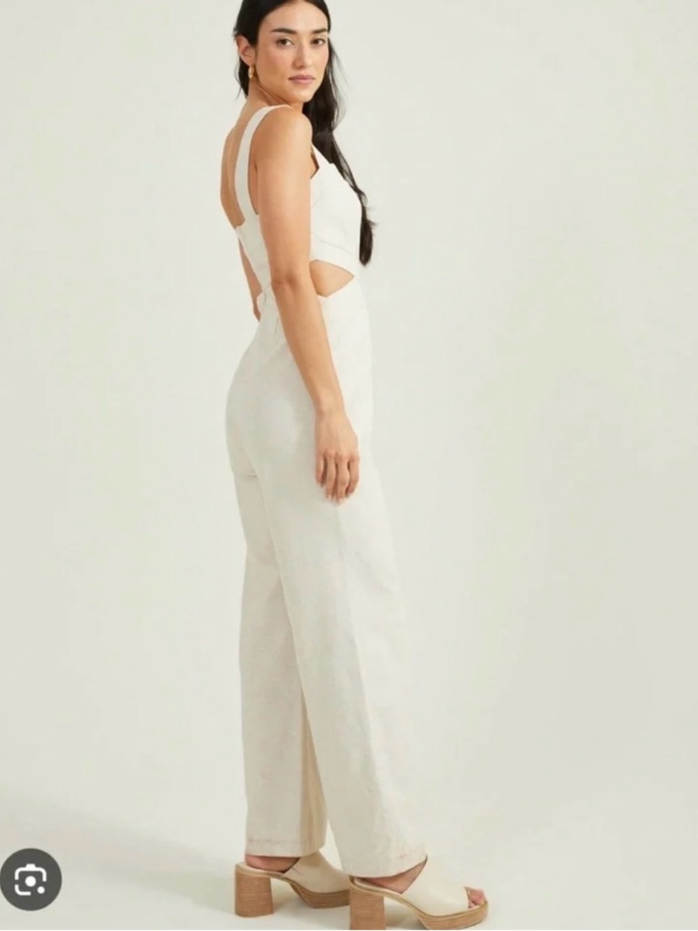 Altar’d State Alise Linen Jumpsuit in Khaki - Picture 2 of 6